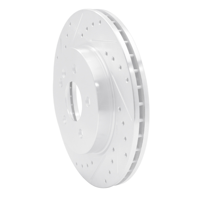 Mercedes-Benz ML320 Brake Rotor (1) - Front Left - R1 Concepts - Drilled & Slotted - Silver - `98-`05